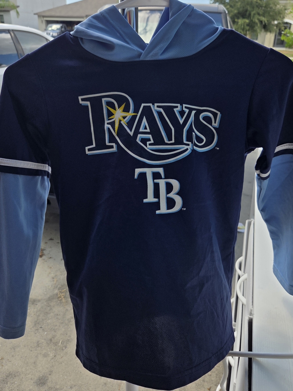 Genuine Merchandise Tampa Bay Rays Youth Hoodie in Navy and Light Blue